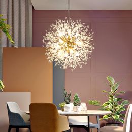 Modern Crystal Dandelion Chandelier LED indoor Lighting Pendant Lamp For Living Room Dining Room Home decorative luminaires