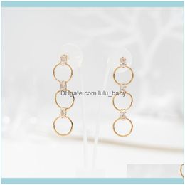 Dangle Jewelrydangle & Chandelier Pretty Gold Plated Cubic Loop Hoop Earrings Class Jewellery Drop Delivery 2021 Zv3Bp