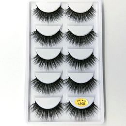 5 Pairs/Set False Eyelashes 3D Mink Hair Eye Lashes Natural Thick Soft Bushy Handmade Lash Makeup Tools