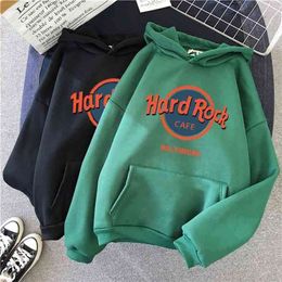 cool oversized women hoodies Letter Printed Sweatshirt Women Winter Warm Streetwear Pullovers Punk Graphic Thicken Hoodies 210809