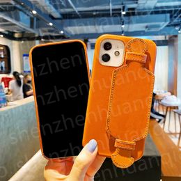 Wide Wristband Leather Phone Cases For IPhone 12 mini 11 Pro Max XS XR X 8 7 Plus Fashion Double Letter Case Back Cover