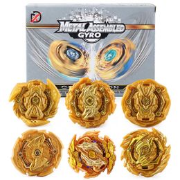 6Pcs Toupie Beyblades Burst Golden Metal Fusion Gyro Without Launcher Limited Assembly Alloy Toys for Children X0528