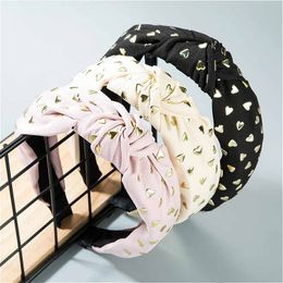 European and USA Fashion Girls Hairbands Heart Shape Knotted Hair Hoops for Women Wholesale Make Up Hairs Accessories