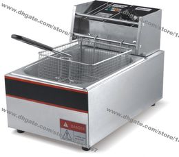 Stainless Steel Commercial Electric Countertop 110v 220v Electric 6L Deep Fryer with One Basket