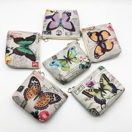 Girl Kids PU Butterfly Coin Purses Holder Kawaii Animal Women Mini Change Wallets Money Bag Children Zipper Pouch Gift