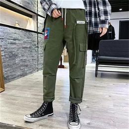 Camouflage Patchwork Side Pocket Cargo Harem Pants Mens Casual Jogger Streetwear Hip Hop Streetwear Trousers Male XXXL X0723