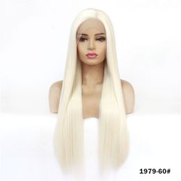 Synthetic Lacefrontal Wig Simulation Human Hair Lace Front Wigs 12~26 inches Silky Straight Perruques 1979-60