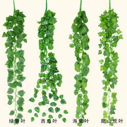 Garden Decorations 4 Styles Hanging Vine Leaves Artificial Greenery Plants Leaf Garland Home Wedding Decoration Wall Decor RH2316