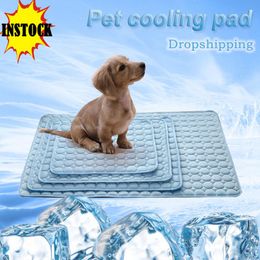 cooler mat Australia - Kennels & Pens Pet Dog Summer Cooling Mats Blanket Ice Silk Mat Cats Bed For Sofa Portable Pad Sleeping Cooler