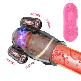 NXY Sex Masturbators 12 Speeds Penis Vibrator Massager Trainer Glans Men Toys Enhancement Delay Lasting Erection Male Masturbation 1130