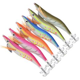 6pcs Glow in The Drak Shrimp Squid Jig Fishing Lure Prawn Tackle Hooks Bait Tackle 8 10 12 15cm For for Cuttlefish Octopus 877 Z2