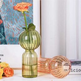 Vase Nordic Home Decoration Glass Living Room Container Modern Crystal Hydroponic Plant Flower Arrangement 211215