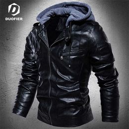 Men Leather Jackets Coat Winter Motorcylce Casual Fleece Thicken Motorcycle PU Leather Jacket Male Biker Warm Plus Size 5XL 211119