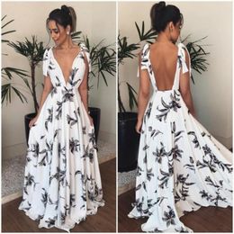 Spring And Summer Bohemian Wind Leaking Back Straps Suspenders Printed Dress Casual Suspenders Beach Skirt CX220303