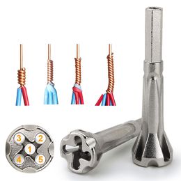 2.5/4 Square Automatic 5 Wire Universal Parallel Electrical Cable Wire Stripping Twist Wire Tool Quick Connector Metal DrillBits