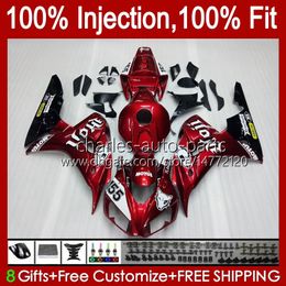 100%Fit Injection Mould For HONDA Body CBR 1000 RR CC 1000RR 1000CC 06-07 Bodywork 59No.20 CBR1000 RR CBR1000RR 06 07 CBR1000-RR 2006 2007 OEM Fairing Kit wine red blk