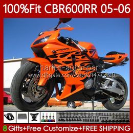 OEM Fairings For HONDA CBR600F5 CBR 600 RR F5 CC 2005 2006 glossy orange Body 72No.131 CBR 600F5 600CC 600RR 05-06 CBR-600 CBR600 RR CBR600RR 05 06 Injection Mould Bodywork