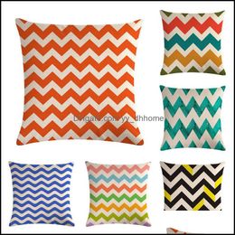 Cushion/Decorative Pillow Home Textiles & Garden Yellow Line Wavy Striped Water Ripples Geometric Decorative Pillowcase Cotton Linen Sofa De