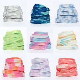 Tie Dye shoelaces Canvas shoes rope white grey blue Mint Green rust Pink Colourful laces length 100-180 cm hotsale