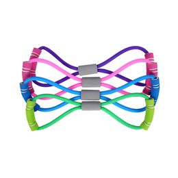 Figure 8 Shaped Resistance Band Yoga Stripes Arm Chest Expander Home Gym Fitness Eight Word Pulling Rope Elastic Exercise Muscle Training Tubing Rubber Durable Belt