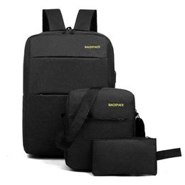 3 pcs/sets Nylon Male Backpack Sport Backbag big schoolbags for teenagers boys Shoulder Bags mochila Men School backpack 210929