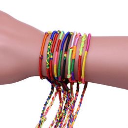 100pcs/set Girls Colorful Bracelet Colorful Line Hand-woven Handmade Bracelet Jewelry Good Wish for Kids Men Women Gift