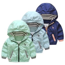 Spring Autumn 2-10 Years Children Gift Sports Long Sleeve Zipper Pocket Outdoor Tops Outwear School Baby Kids Boys Jacket 210701