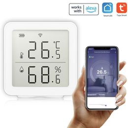 Smart Home Control Tuya WIFI Wireless Temperature Sensor Automation Scene System For Alexa Bank Office