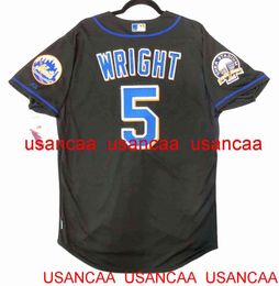 Stitched #5 DAVID WRIGHT COOL BASE JERSEY ANNIVERSARY PATCH Throwback Jerseys Men Women Youth Baseball XS-5XL 6XL