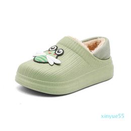 Pantofola in cotone cileno con tacco impermeabile e antiscivolo Pantofole per bambini addensate in peluche calde Scarpe in autunno di peluche cileno