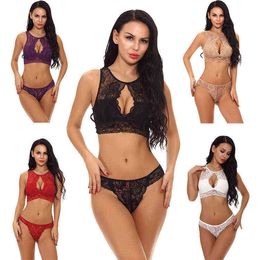 Sexy Halter Lace Underwear Women'S Erotic Underwear Night Wear Sexy Women Lingerie 211208