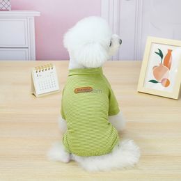 Stripes Pet Puppy Coat Jacket Outfit Round Neck Summer 4 Legs Dog Coat Apparel Pets Supplies Will and Sandy