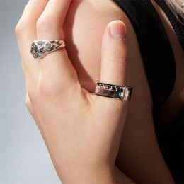 New Non-Fading Ring Acid Font Silver Letters Niche Jewelry Original Fashion Design Couple Titanium Steel Accessories
