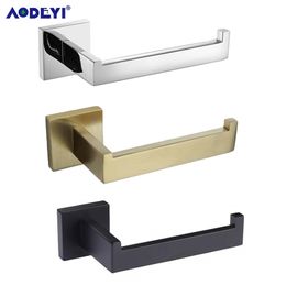 Matte Black Toilet Paper Holder Wall Mount Tissue Roll Hanger 304 Stainless Steel Bathroom Accessories Brushed Gold 210720