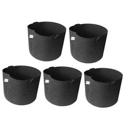 Planters & Pots 5-Pack Heavy Duty Thickened Nonwoven Fabric Grow Bags With Handles Gardening Tool Garden TB Sale