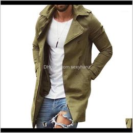 Outerwear & Coats Clothing Apparel Drop Delivery 2021 Spring Autumn Mens Trench Coat Jacket Plus Size 4Xl Outwear Casual Long Overcoat Jacket