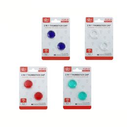 2 in 1 ThumbStick Cap Crystal Diamond Thumb grip cover For Nintend Switch-Lite Switch Joy-con Joystick Caps Non-slip Clear Grips FREE SHIP