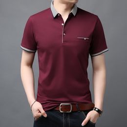 New Fashion Brand Summer Shirts Polo Men's British Style With Short Sleeve Slim Fit Top Grade Poloshirt Casual Clothes 210401