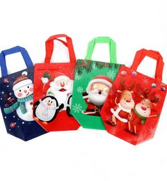 Tik Tok Non-woven Christmas Hand Bags Reusable Shopping Grocery Tote Reinforced Cartoon Handbag Party Favors Gift Boutique Clothing Shoes Packing 4496
