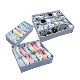 Multi-Size-BH-Unterwäsche-Organizer Faltbare Home Aufbewahrungsbox Vlies Kleiderschrank Schubladenschleife Organizer für Schals Socken T200319