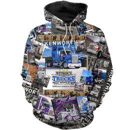 Men's Hoodies & Sweatshirts Love Truck Pullover Streetwear 3D Print Men/Women Sweatshirt /Hoodies / Zipper Funny Jacket Tops C-015