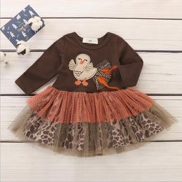 Baby Girl Dresses Thanksgiving Turkey Princess Dress Lace Tulle Toddler Girls Dresses Designer Infant Clothes Boutique Baby Clothing DHW4098