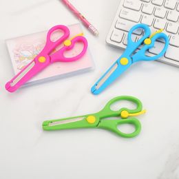 Office Culture Education Students Labor-saving Elastic Safety Plastic Edging Children Do Not Hurt Hands Round Hand Scissors