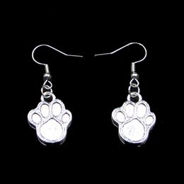 New Fashion Handmade 22*17mm Dog Paw Earrings Stainless Steel Ear Hook Retro Small Object Jewelry Simple Design For Women Girl Gifts