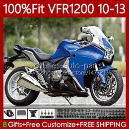 Injection Fairings For HONDA VFR1200F Gloss blue Crosstourer VFR 1200 RR CC F X VFR1200 10 11 12 13 76No.70 VFR1200RR VFR-1200 2010 2011 2012 2013 VFR1200X 10-13 Body