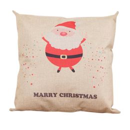 Cushion/Decorative Pillow LED Christmas Pillows Cover Decor Cases Linen Sofa Cushion Home Santa Claus Antlers