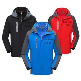 Men's Jackets Autumn And Winter Jacket Fleece Thick Three-in-one Windbreaker Breathable Waterproof Clothing