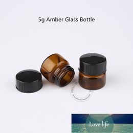 Wholesale Amber 5g Glass Eye Cream Vial Mini 1/6OZ Bottle Makeup Container 5ml Emulsion Packaging Portable Travel