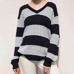 UNUTH Girls Vintage Cotton Sweaters Autumn Fashion Ladies Oversize Loose Pullover Chic Outfits 210922