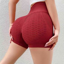 CHRLEISURE Summer Womens High Waist Shorts Sexy Fitness Shorts Quick-Drying Female Solid Color Skinny Workout Shorts 210625